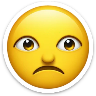 Eyes by side judging serious expression on jellow circle dot like and amoyi and pressed together lips serious  sticker