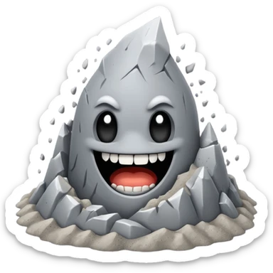 a pile of ash and dust with teeth sticker