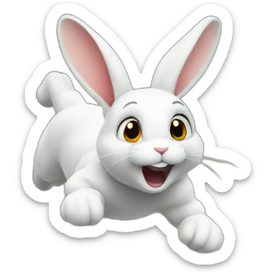 rabbit jumping over obstacle sticker