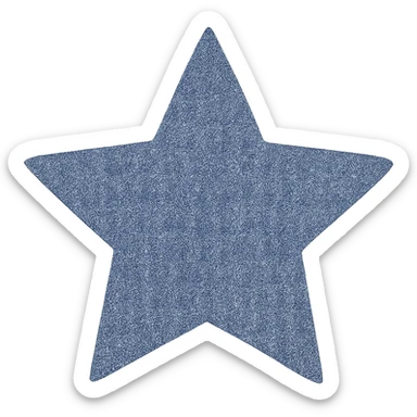 star with a denim pattern sticker