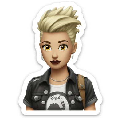 punk girl with t shirt kristin sticker