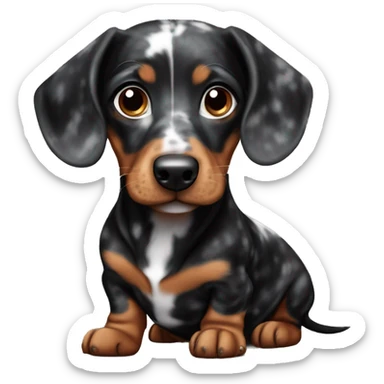 Black merle mini dachshund  sticker