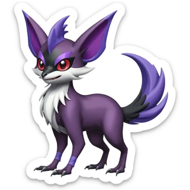 Shiny Noibat-Noivern-Mightyena-Silvally-Fakémon-hybrid-creature (full body)  sticker
