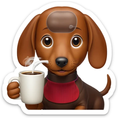 brown dachshund coffee with a bit of hair  sticker