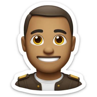 Smirking looking diagonally up and to the right sticker