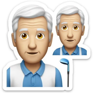 Elderly white male no facial hair playing golf sticker