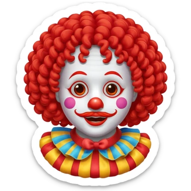 clown wig sticker