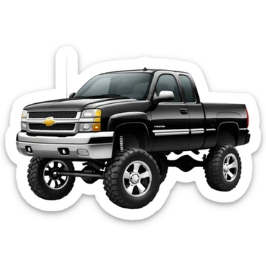 Lifted black 2005 Silverado  sticker