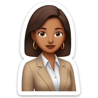 brown lady in real estate job with house sticker
