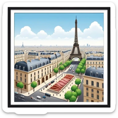  paris art gallery SPAM meat city landscape  sticker