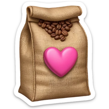 pink bag of coffee beans sticker