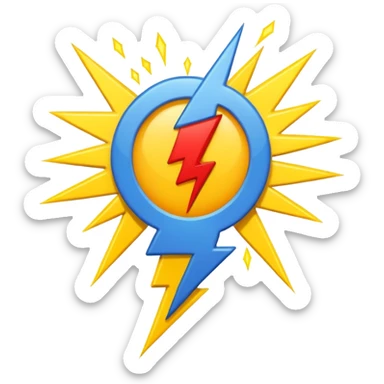 Lightning bolt combined with exclamation mark sticker
