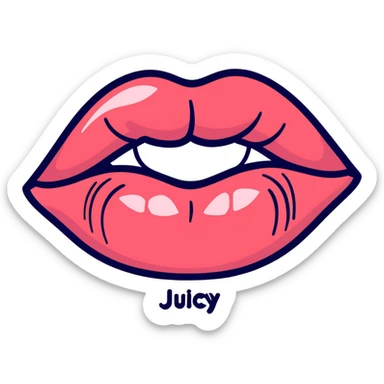 Colorful Juicy Lips with glitter and the word Juicy written in it sticker