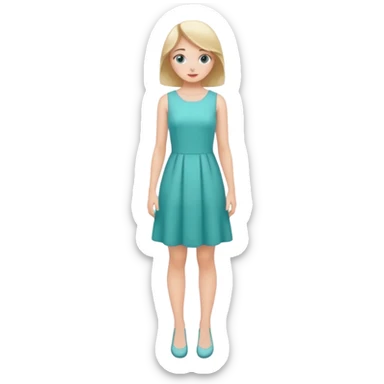 👗🧍‍♀️ merge this emojis the dress should be light teal on a girl full sticker