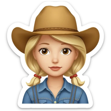 Blonde country girl cowboy sticker