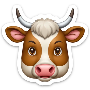 Vaca escocesa donde no se le ven los ojos sticker