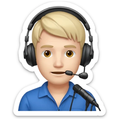 Man with gaming headset mic sticker