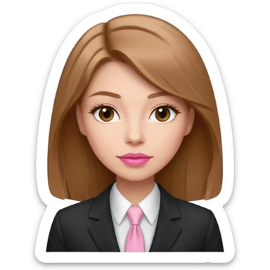 confident woman with light brown hair, light pink lipstick, lighter skin color, boss energy sticker