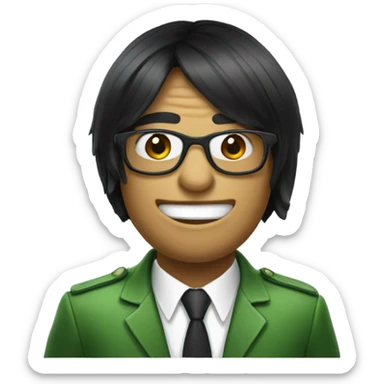 Alligator with black wig  sticker