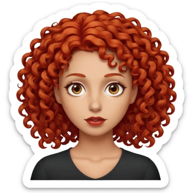 Morena do cabelo cacheado, vermelho sticker