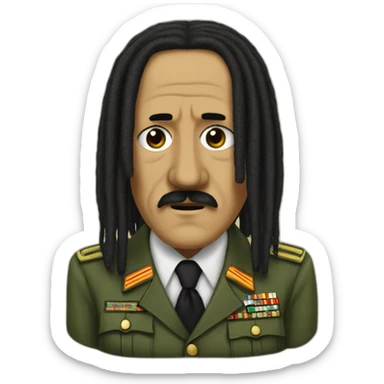 Adolf Hitler Bob Marley dreadlocks sticker