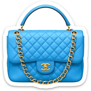 chanel bag sky blue sticker