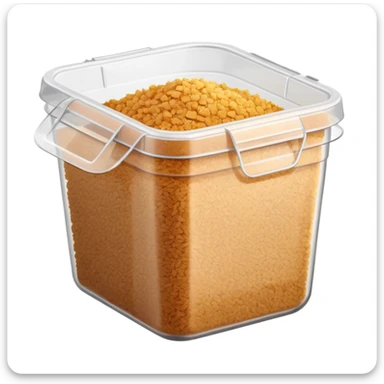 breadcrumbs in a plastic container sticker