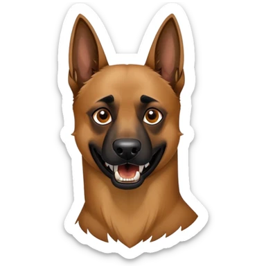 Belgian Malinois aggressive barking, teeth bared sticker