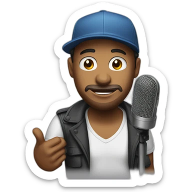 Stand Up actor width skin with microphone in a cap sticker