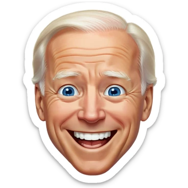 Joe Biden blue eyes laughing sticker