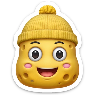 Bob esponja con un el gorro del crustáceo cascarudo sticker