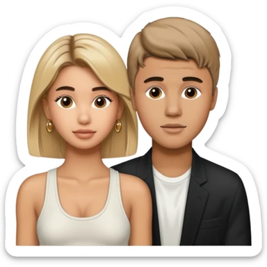Justin bieber et hailey bieber ensemble voir tous le corps  sticker