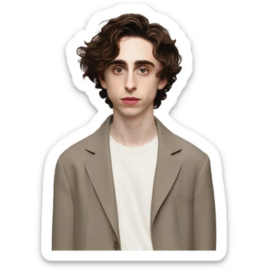 24	Feminine Timothee Chalamet	Androgynous short hair, thrift store fashion	British, actor, artsy	Artsy, philosophical, patient sticker