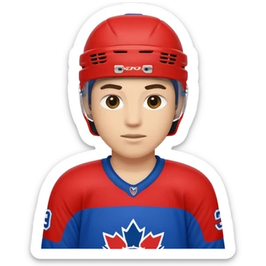 Hockey player in red and blue sticker