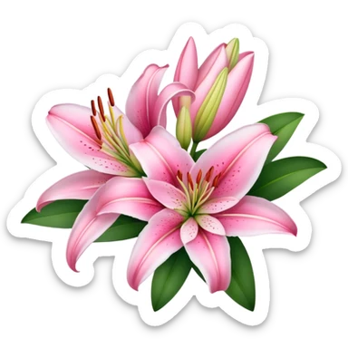 Pink lilies sticker