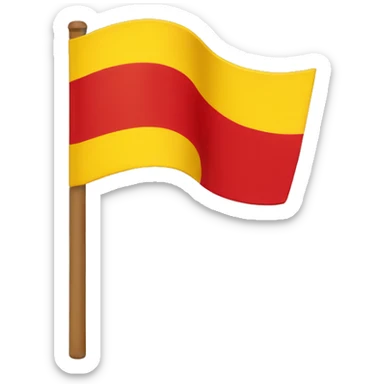 Make an flag with half top yellow and bottom half red sticker