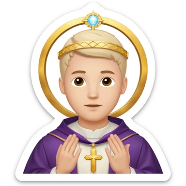 Graduating young priest catholic white man, catholic, with spirit saint over his head sticker