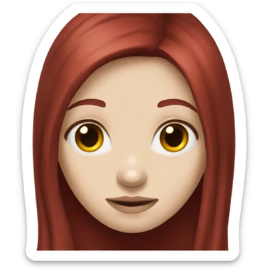 long dark red hair girl pale skin  sticker