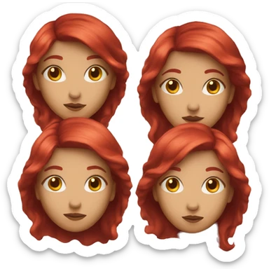 woman with cherry red hair sticker