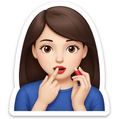 Une fille brune et blanche qui se mord un ongle comme si elle draguait qqn sticker