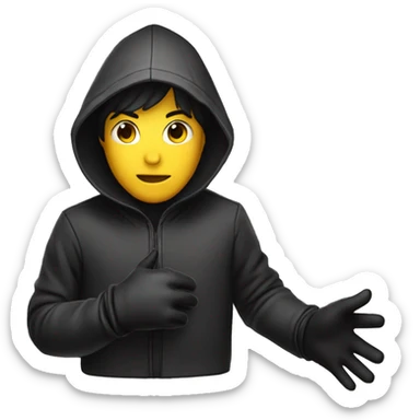 mysterious hooded boy in gloves sticker