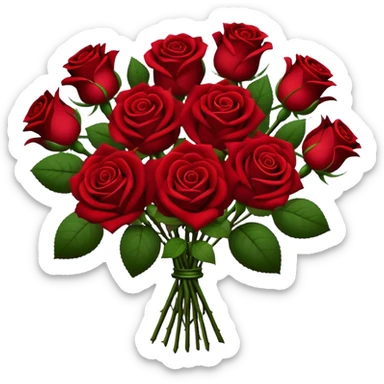 Bouquet of dark red roses sticker