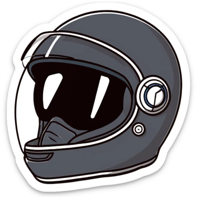 girl wearing a motorcycle helmet sticker