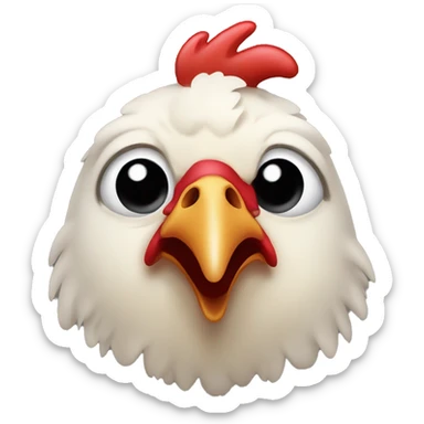 a chicken with a nosebleed sticker