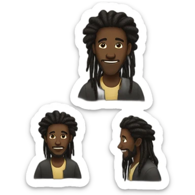 Black man imberbe with dread locks and golden teeth wearing a kippa sticker