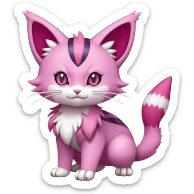 Liepard-Skitty-Delcatty-Pokémon-Fakémon-hybrid-creature (full body) sticker