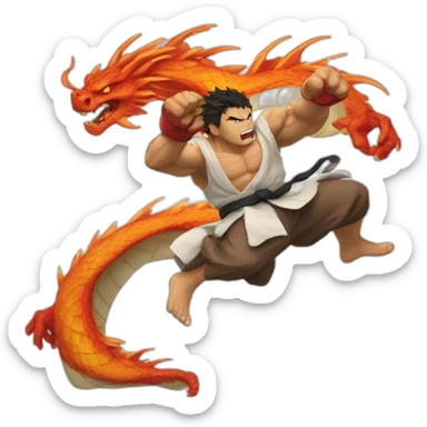 Ryu dragon punch sticker