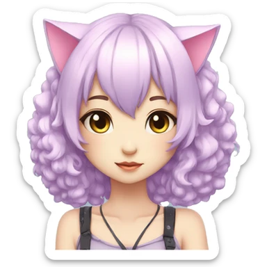 Edgy Kawaii Cute Cool Beautiful Elegant Pretty Pastel Anime Catgirl sticker