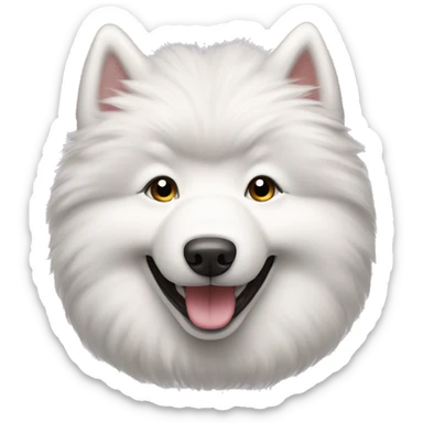 Samoyed Dog with happy face sticker