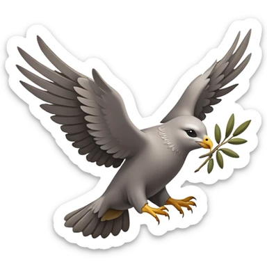 A flying seal, with eagle’s wings, carrying an olive branch like a dove of peace sticker